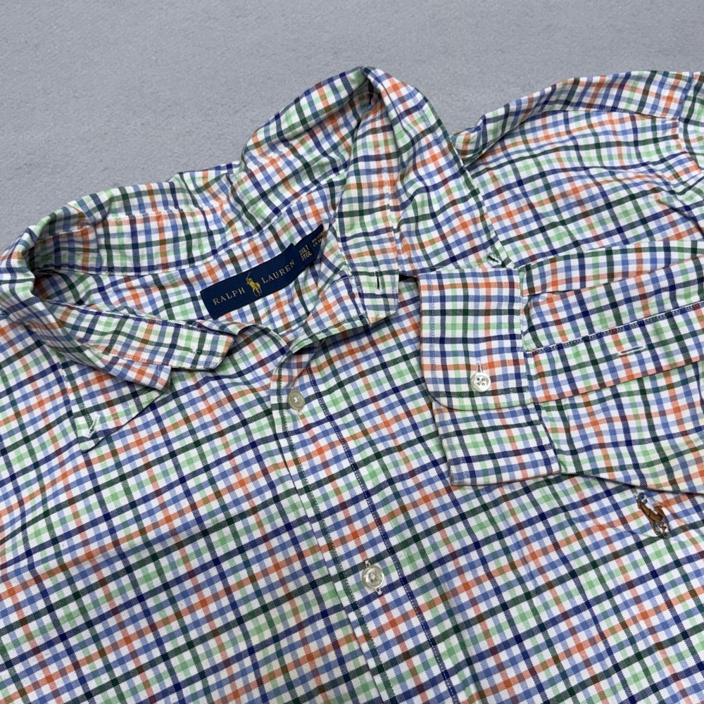 Polo Ralph Lauren Men 3XLT Multi-Color Tattersall Plaid Cotton Button Down Shirt